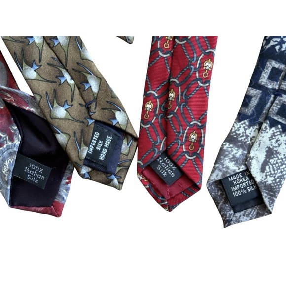 Lot Of Four 100% Silk Ties  4x60 Inches Pompano Henry Grethel Plus‎ - Picture 4 of 4